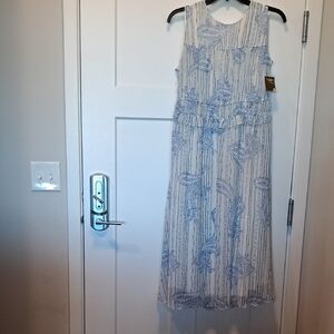 Taylor Dresses Floral Stripe Midi Dress